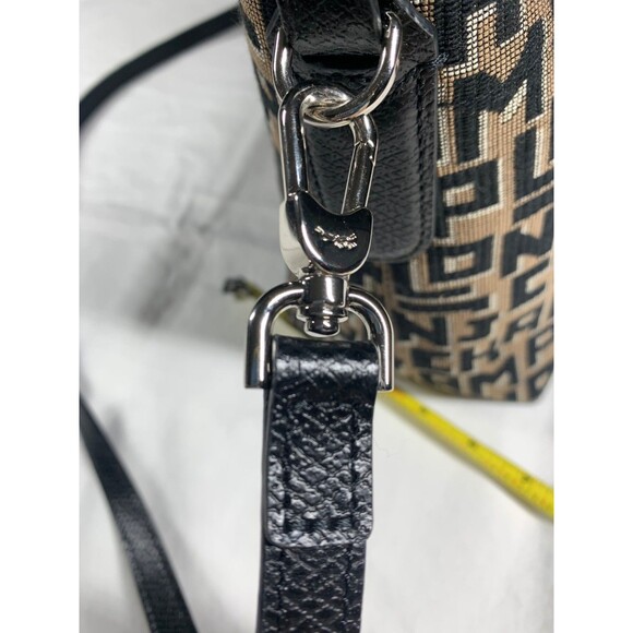 Longchamp Roseau Monogram Print Shoulder Bag Crossbody Black Tan – Hard to Find - Picture 11 of 14